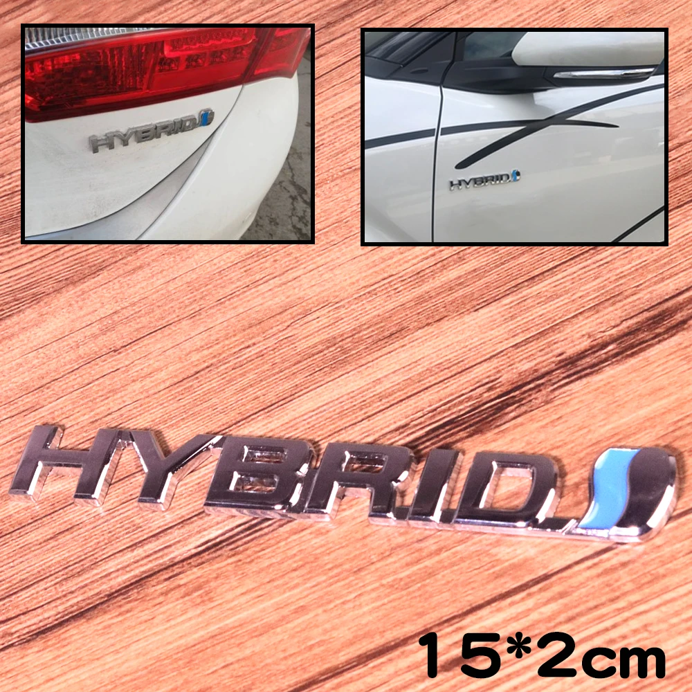 HYBRID Logo Sticker ABS Auto Emblem Refitting Badge Car Decal Fit For Hybrid Logo Toyota Camry Rav4 Reiz Lexus BMW Audi Honda  (1)