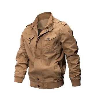

Jacket men Winter Cotton Bomber Jacket Coat Stand Collar Male Casual Air Force Flight Jacket Windbreaker Men