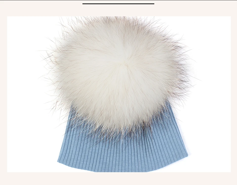 Geebro/Детская однотонная мягкая хлопковая детская шапка, милая шапка для малышей, шапка с черепом на осень-зиму с помпоном из натурального меха 15 см