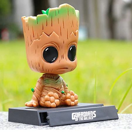 Украшение автомобиля для Marvel Мститель фигурка модель качающаяся голова Автомобильный интерьер милые украшения куклы игрушки аксессуары - Название цвета: B-Groot