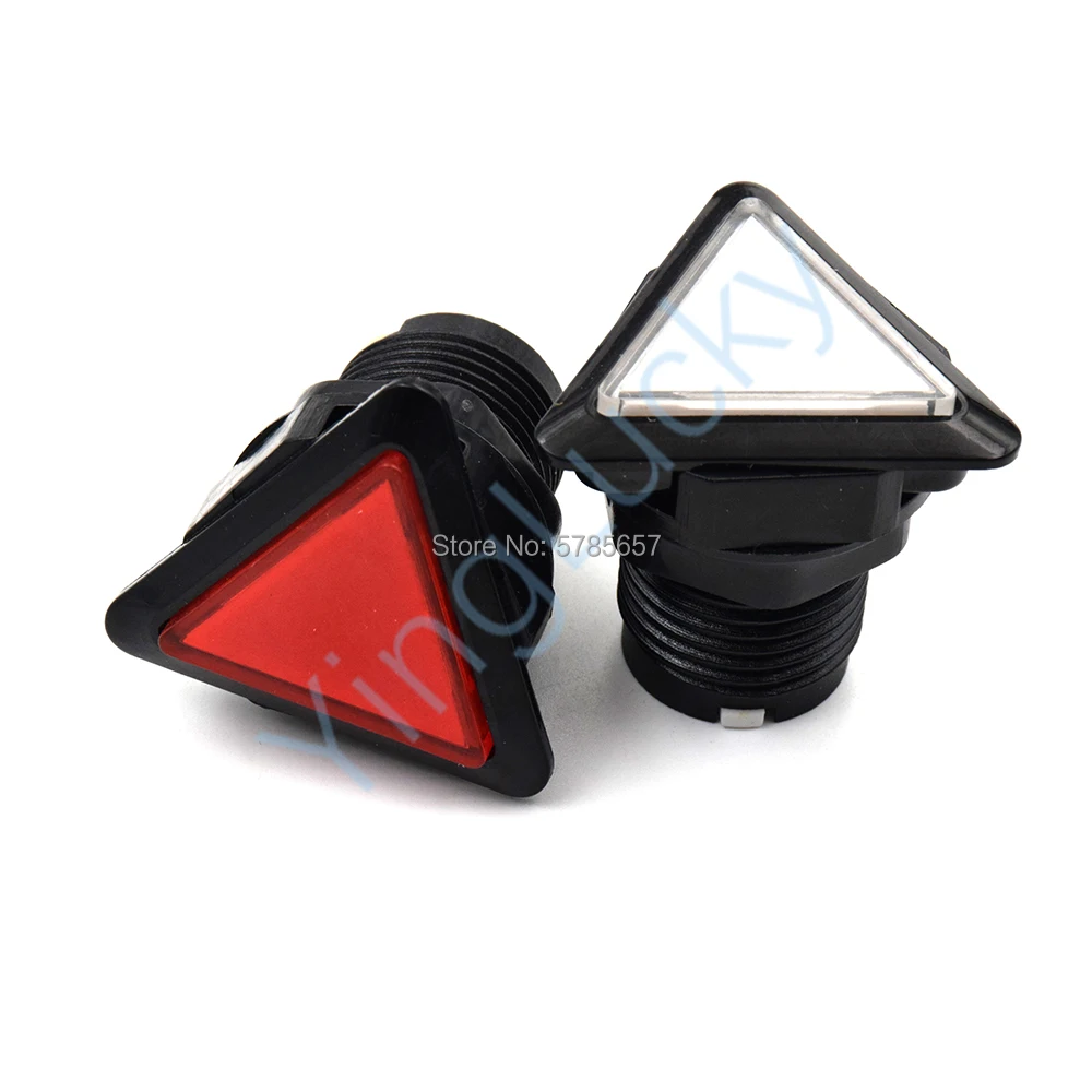 Illuminated Push Button with Bracket and Micro Switch, LED Arcade Buttons, Triangular Shape, 5 Colors Available, 1PC, 12V