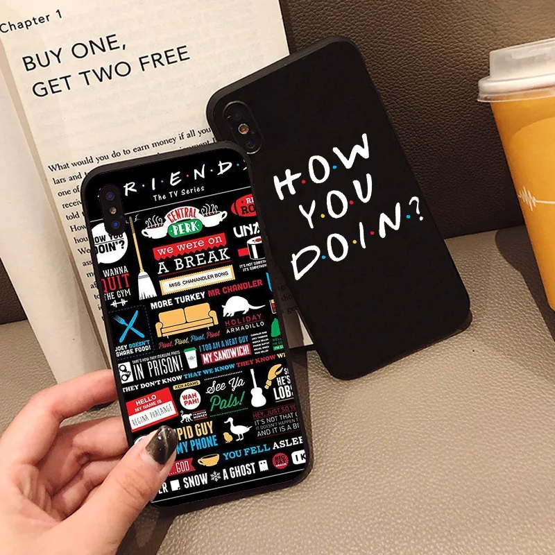 Чехол для телефона Central Perk Coffee friends tv show how you doin Черный силиконовый чехол iPhone X 11Pro MAX