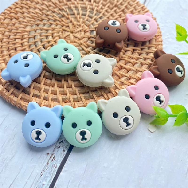 10pcs Mini bear Silicone Beads Baby Dummy Cartoon Pacifier Toy Accessories