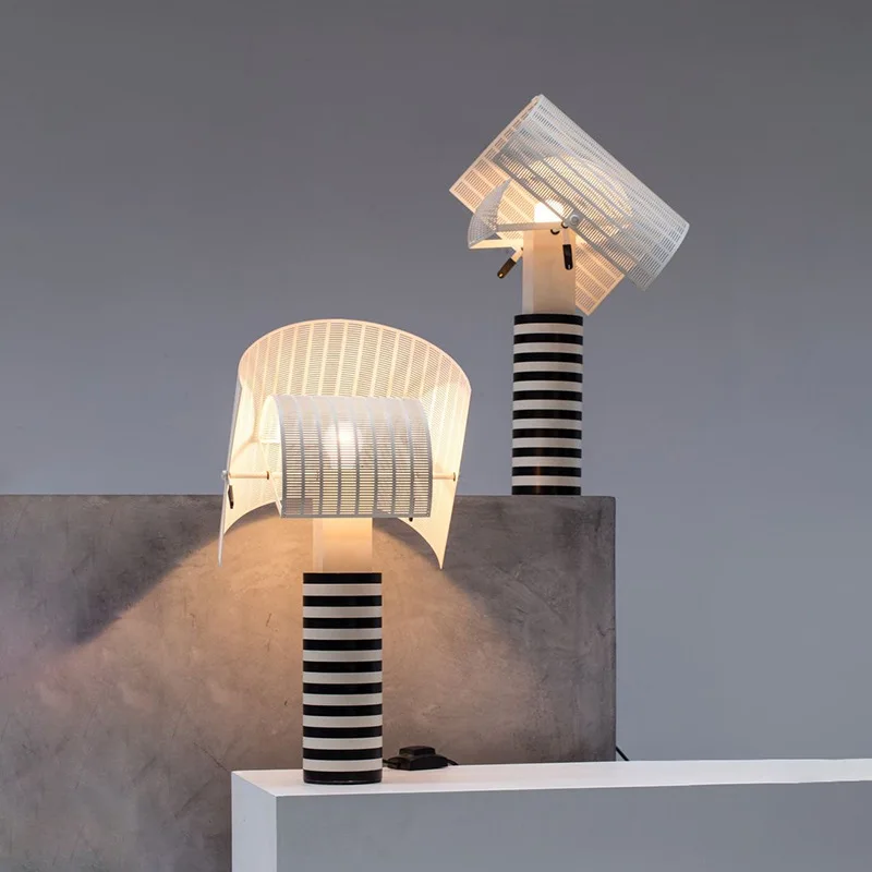 

Energy Saver-Italian Artemide Table Lamp Nordic Striped Grid Creative Lights for Study Room Living Room Bedroom Bedside Decor