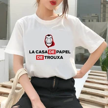 Best Offers 2020 Fashion Women Harajuku Portrait of banknote house Printed T Shirt Casual Short Sleeve Women's T-shirt Soft Female T shirt