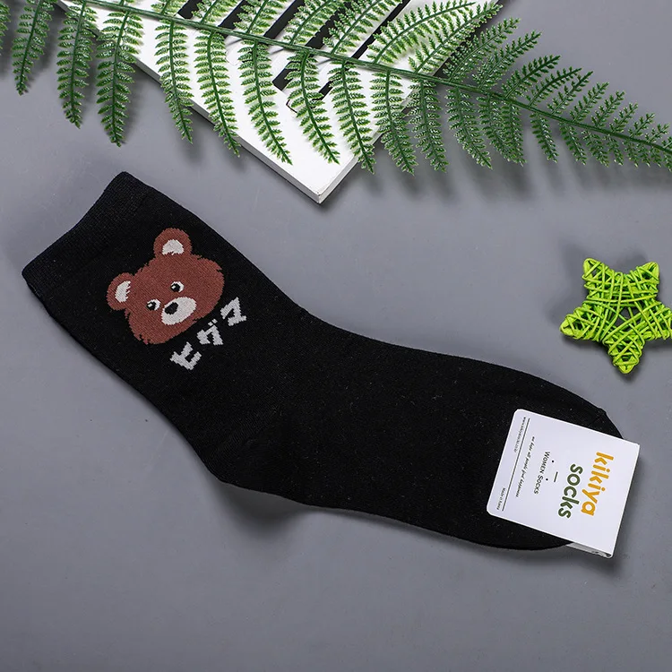 6 Носки с принтом панды из мультфильма; милые забавные носки с медведем; kawaii; модные повседневные спортивные женские хлопковые носки в Корейском стиле; сезон осень-зима; calcetines - Цвет: 6