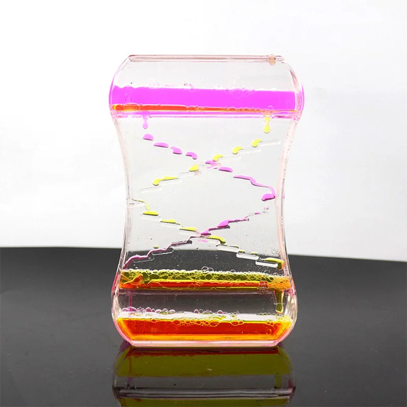 yellow-pink Горка масло капля игрушка высокого давления пластиковые капли масла украшения цвет жидкие часы динамические капающие масло подарок украшение дома - Цвет: yellow-pink