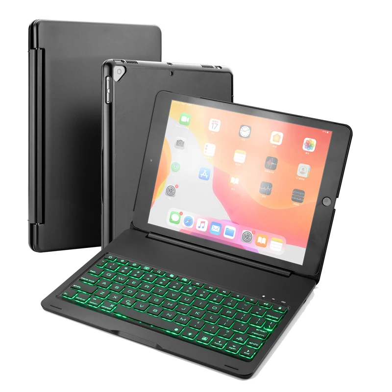 

5.1 Bluetooth Keyboard Wireless For iPad 10.2", iPad pro 10.5 " , Aluminum iPad Keyboard + 7 Colors Backlit+ Pencil Holder