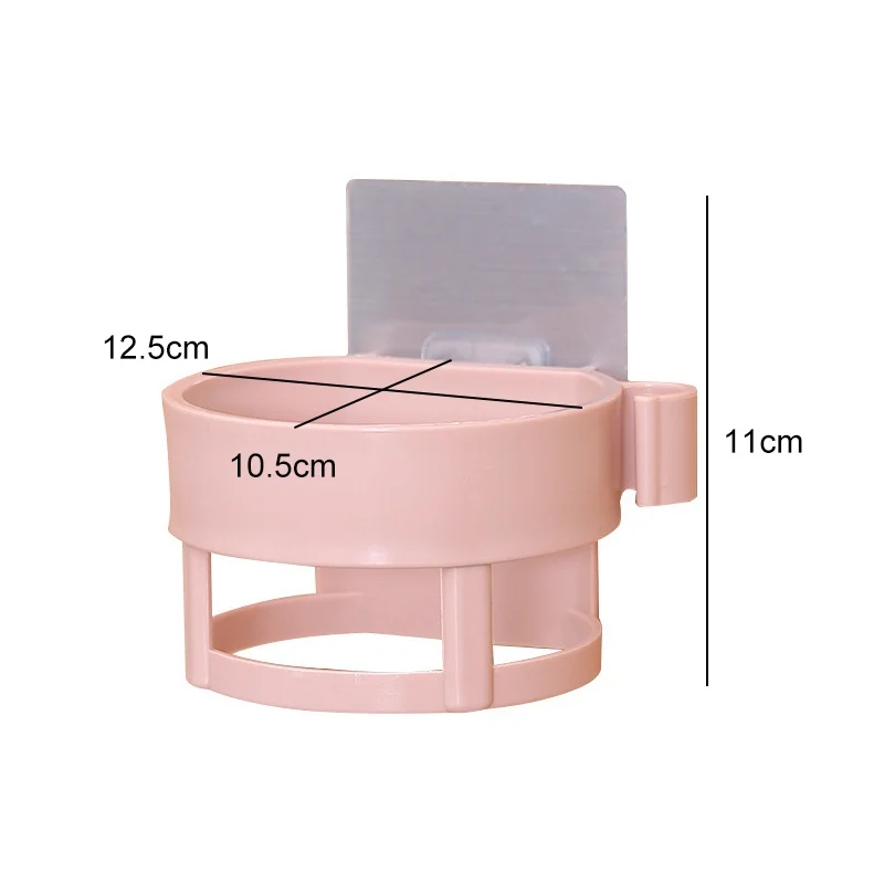 Plastic Hair Dryer Bathroom Organizer Rack Storage Space Holder Seamless Saver Multifunctional Shelves