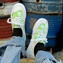 Модная женская спортивная обувь с низким верхом Осенняя парусиновая обувь женские кроссовки Женская обувь на плоской подошве, обувь для прогулок de mujer L1-95