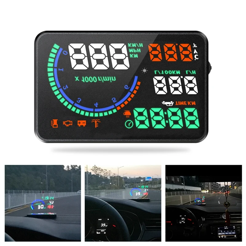 L8 HUD Дисплей OBD 5 дюймов Экран миль в час)/км транспортных средств Скорость
