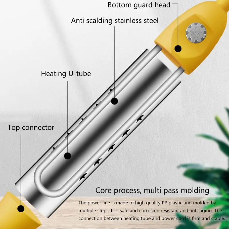 2500W Floating Electric Water Heater Boiler Portable Immersion Reheater For Bathroom Swimming Pool Home Office