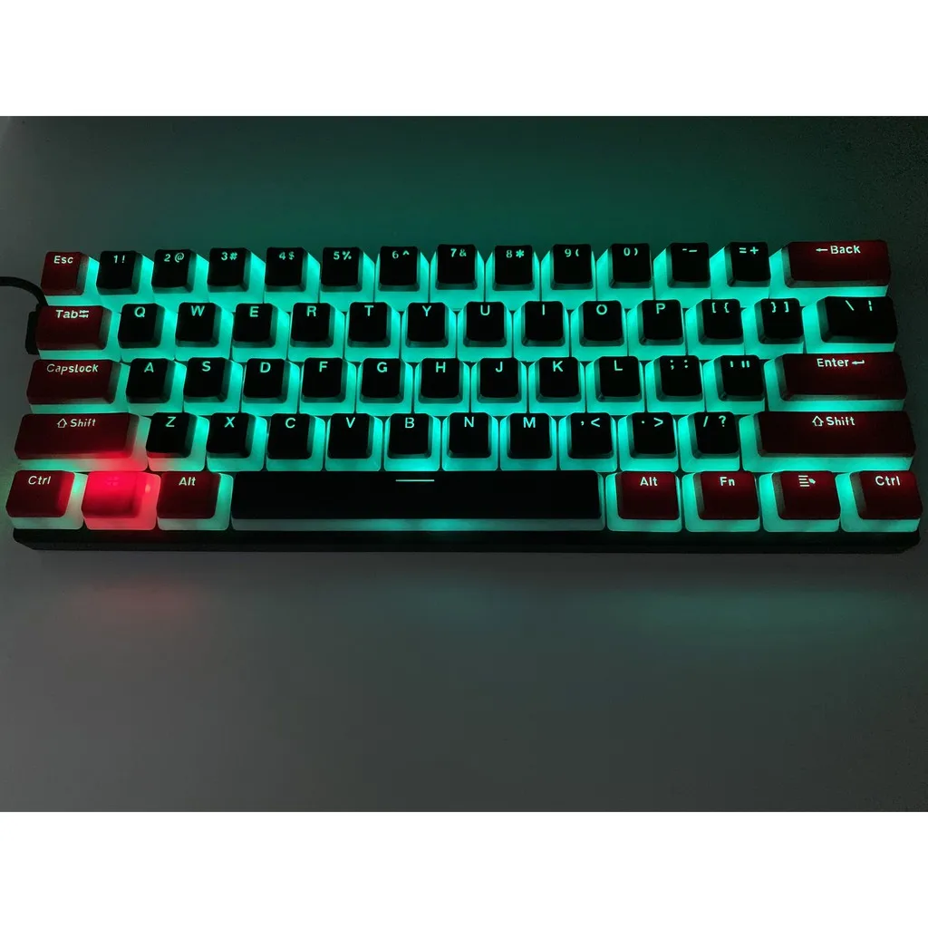 Pudim Keycap 108 Duplo Tiro Pbt Pudim Keycap Ansi Iso-configuração Oem 60 87 104 108 Interruptor Retroiluminado Mecânico Vermelho Preto - Imagem 2