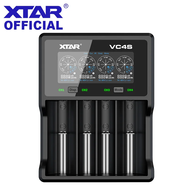 XTAR VC4S зарядное устройство QC 3 0 Быстрая зарядка макс А один слот ЖК дисплей USB для 12