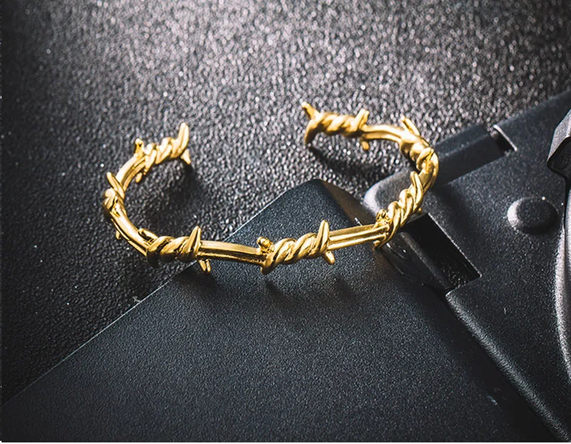 High Quality Men Jewelry Bracelet Bangle bramble Stainless Steel twine Bangle Bracelet Men