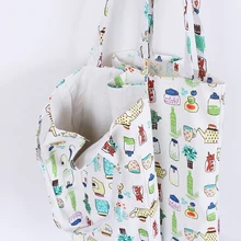 1 шт. Льняная сумка с мультипликационным рисунком, сумка-тоут, эко-сумка для покупок, уличные холщовые сумки на плечо