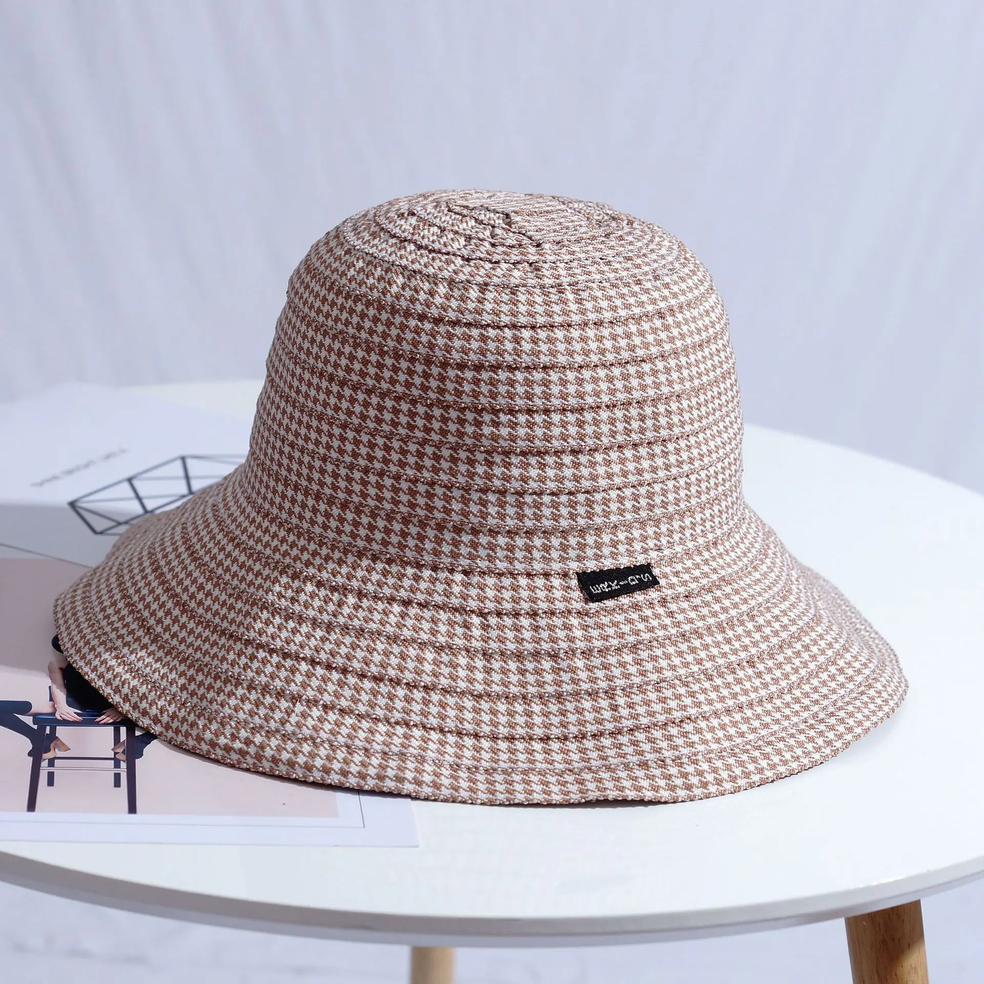 

Spring And Summer-Foldable Hat Women's Korean-style Outing Bucket Hat Thousands of Birds Simple Topee