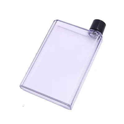 WHITE 350ml A6 бумажный стаканчик botlte плоская фляга для воды bpa бесплатно прозрачная книга портативный бумажный коврик бутылка для воды плоский чайник для напитков бутылка для ноутбука - Цвет: WHITE 350ml