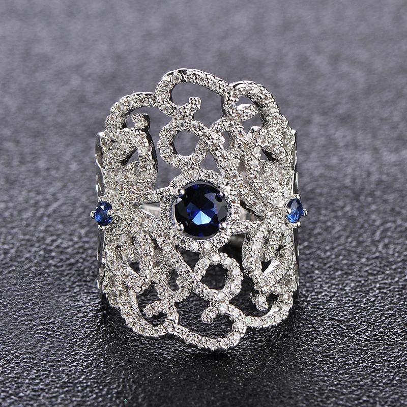 MECHOSEN/зеленые полые кольца со стразами черного цвета мягкие медные обручальные