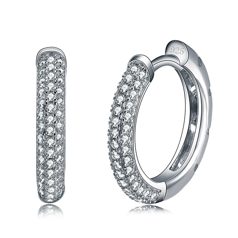 SE19 ORSA JEWELS Аутентичные 925 пробы серебряные серьги-кольца для женщин AAA кубический циркон круглые серьги модные ювелирные изделия подарок SE81 - Цвет камня: SE19