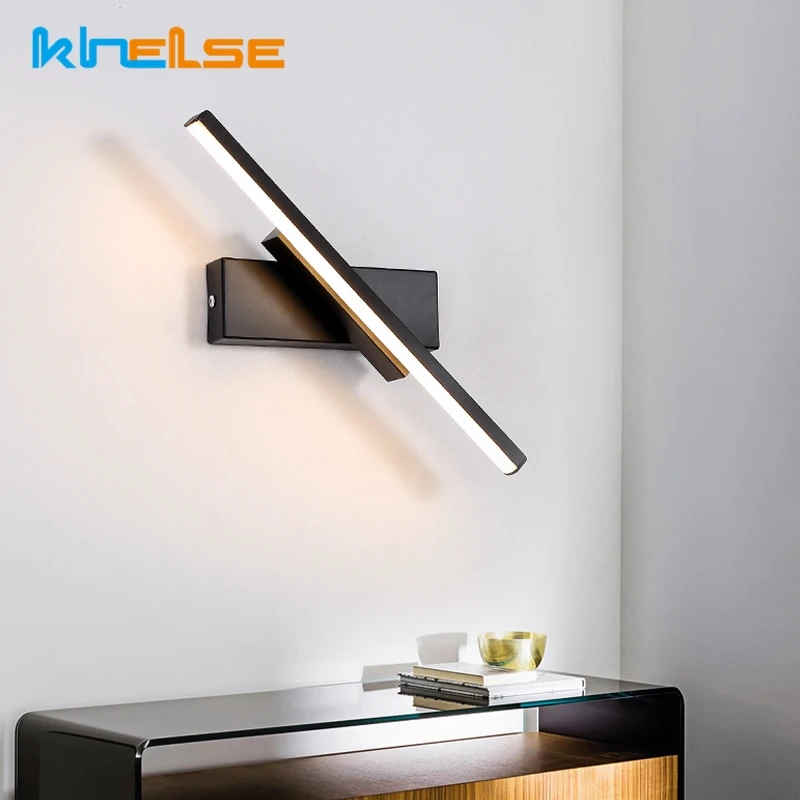 

Nordic Minimalist Led Wall Lights With US/EU Plug Rotation Bedroom Bedside Sconce Aisle Stair Living Room Indoor Wall Lamps 220V