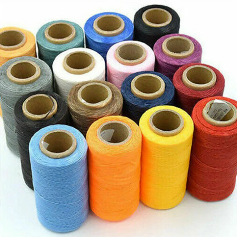 

50pcs 65M 150D 1MM Durable Polyester Leather Sewing Waxed Thread Cord for DIY Handicraft Tool Hand Wax Stitching Repair Cord
