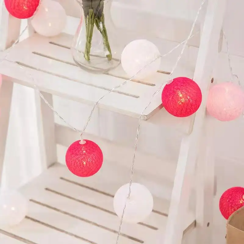 

2/3/4/5/6M Fashion Garland Cotton Ball Light String Outdoor Holiday /Wedding /Birthday Party /Bedroom /Fairy Deco/ Xmas Deco