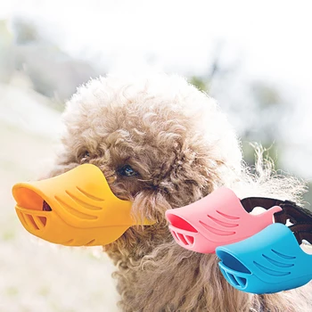 

Dog Mouth Cover Anti-biting Anti-chaos Eating Bark Stopper Silicone Duck Mouth Cover Dog Mouth Mask Ventilated