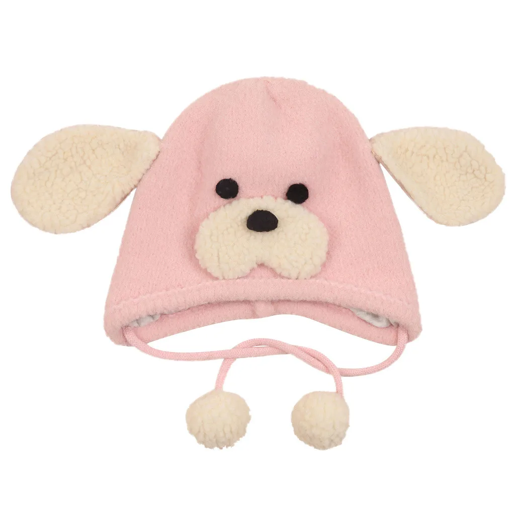 Женская шапка, новая мода, Зимний вязаный шарф, набор, детский мультяшный милый шерстяной головной убор czapka zimowa - Цвет: Розовый