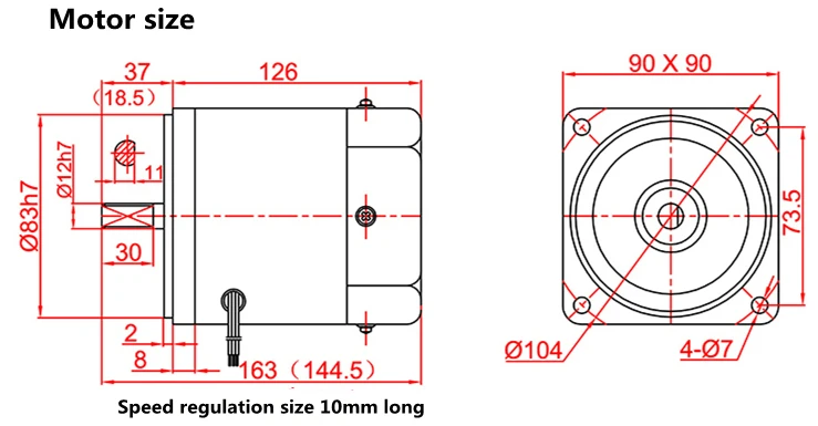 60w motor da engrenagem da c.a. (motor