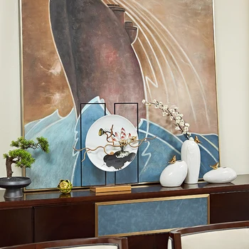 

New Chinese Style Zen Ceramic Vase Living Room Flower Arrangement Home Office Household Soft Decoration Craft Ceramic Ornament