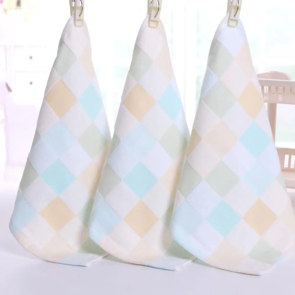 1 Cotton Gauze Lattice Square Towel Handkerchief Saliva Towel Children's Daily Necessities Double Color Gauze Towel Towel - Цвет: 1