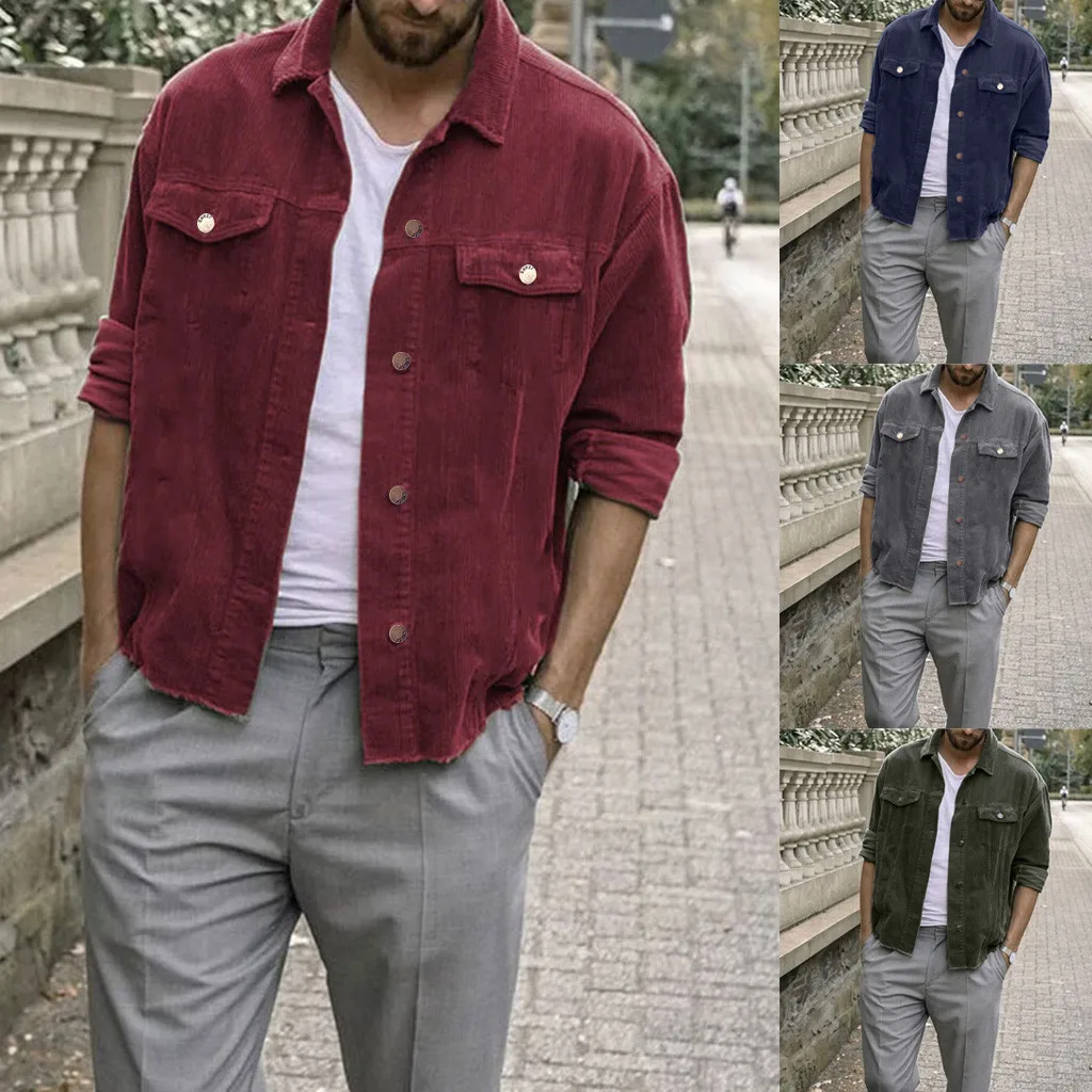 Erkek Монт veste homme chaqueta толстовка мужская осень зима кнопки вельветовые с длинным рукавом куртка с лацканами верхняя блузка erkek