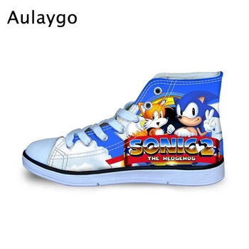 

Aulaygo 2020 Children Running Shoes for Kids Boys Sonic The Hedgehog Sports Sneakers High Top Canvas Shoes Toddler Girls Child