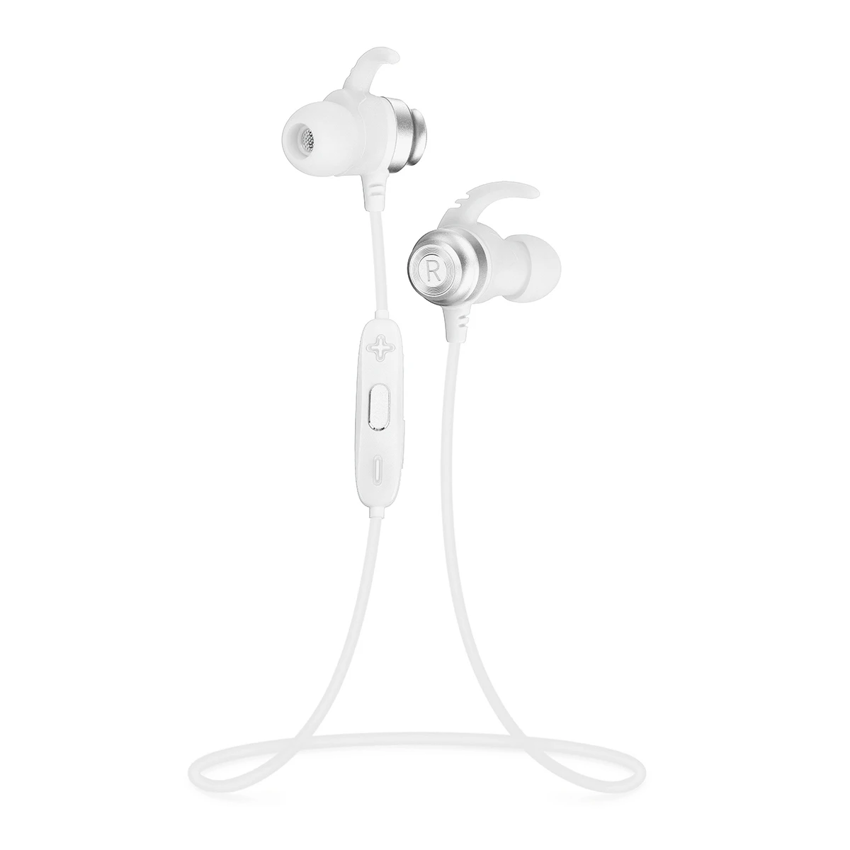 Белый Беспроводные bluetooth наушники IPX7 водонепроницаемые спортивные магнитные шейные стерео наушники с микрофоном для ПК телефона - Цвет: Белый