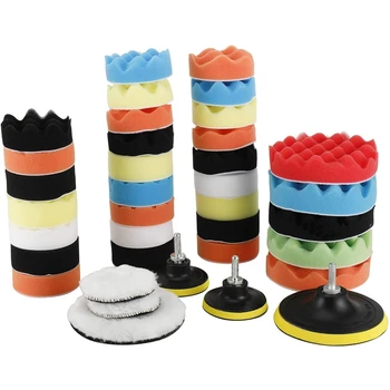 

Polishing Pad Kit 39Pcs Car Drill Polishing Pad Set 3 and 5 Inch Buffing Pads for Car Care Polisher Waxing Polishing