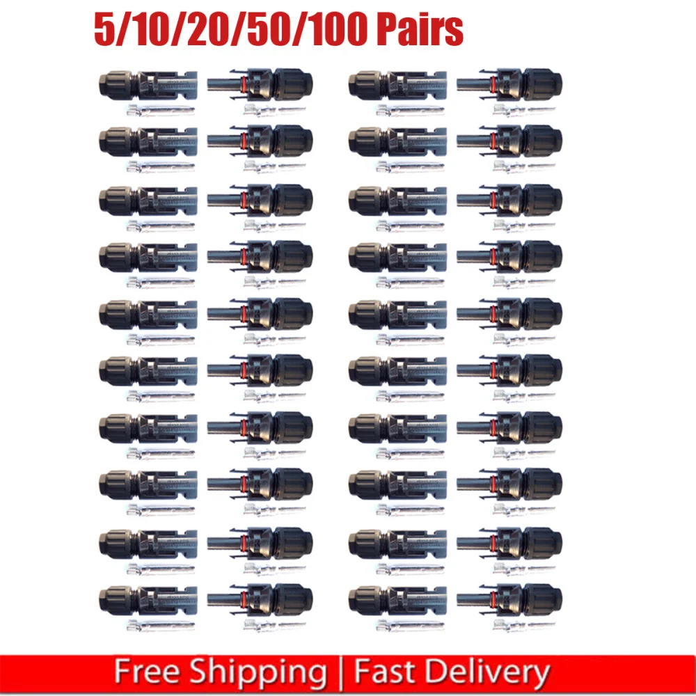 10/20 Pairs of Male / Female Solar Panel Cable Connectors Waterproof Seal Ring Connector | Обустройство дома