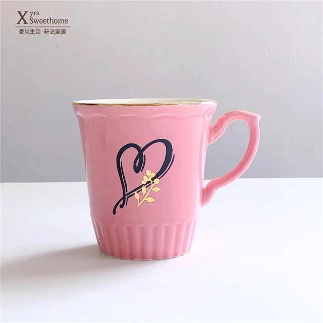 04 style Изысканный индивидуальный Алфавит керамическая кружка для кофе экспорт японская чайная чашка отправить подруг свадебный подарок - Цвет: 04 style