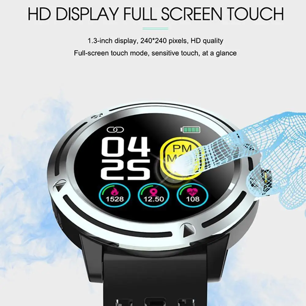 V5 Smart Watch Men Full Screen Heart Rate Monitor Fitness Watch Pressure Tracker Blood Sleep Sports Pedometer Monitor O2N9