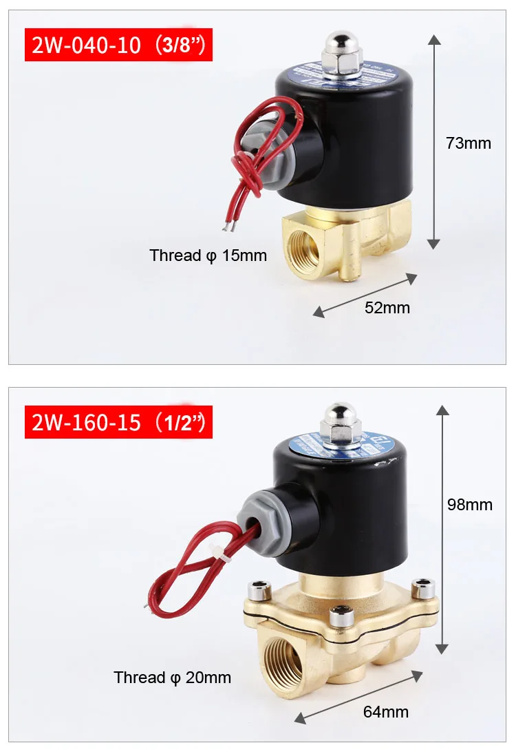 solenóide para gás normalmente fechado válvula solenóide de bronze