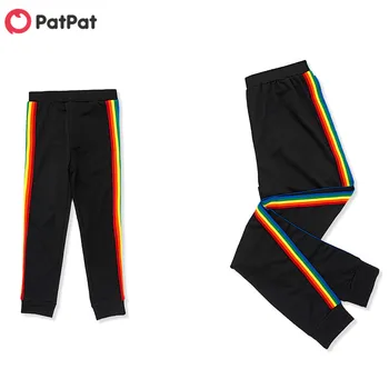 

PatPat Spring and Autumn New Parent-child Casual Cotton Matching Rainbow Striped Yoga Pants for Mom and My Pants Leggings