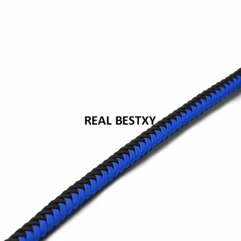 

5m/lot approx:8*5mm black blue Leather Cord String Rope Thread Jewelry Findings for DIY Choker Necklace diy leather cords sale