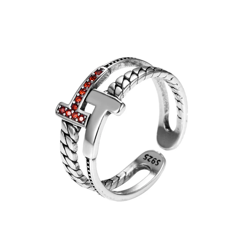 Anillo de plata 925 para mujer, adornos conmemorativos, conjunto de boda de tamaño ajustable, muestra de moda de lujo de nuevo