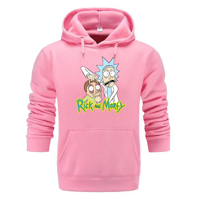 Hoodies Men Brand Autumn Rick morty Long Sleeve Solid Color Hooded Sweatshirt Mens Hoodie Tracksuit Sweat Coat Casual Sportswe
