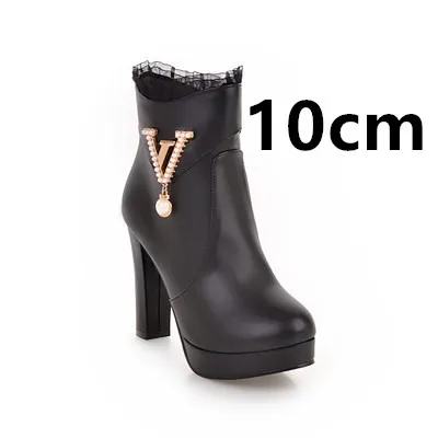 cc Cresfimix botas femininas/женские классические розовые ботинки на высоком каблуке высокого качества; женские повседневные Зимние удобные пикантные вечерние ботинки; B6055 - Цвет: cc