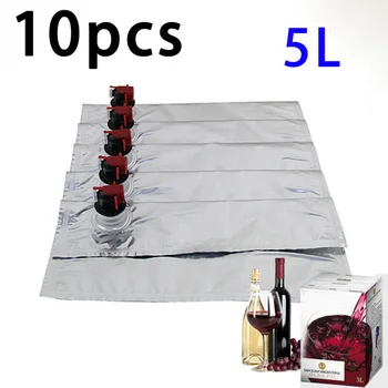 

10Pcs 5L Pouch Aluminum Foil BIB Bag In Box W/ Butterfly Tap Food Beer Portable