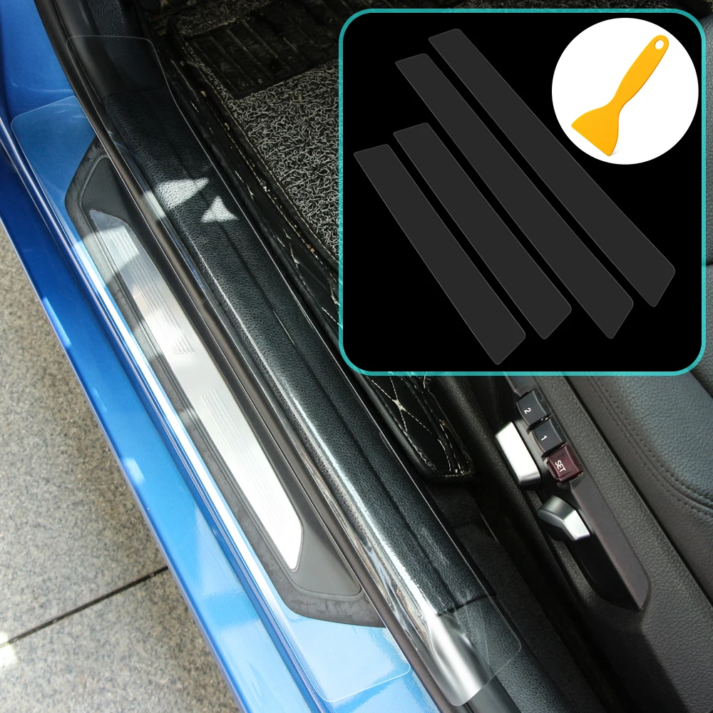 Carbon Fiber Door Entry Guards Paint Scratch Cover Protector for BMW Z3 Z4 Z8 E36 E52 E85 E86 E89 Threshold Trim Stickers Black 4Pcs