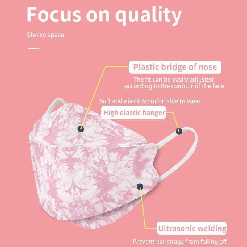 FFP2 Aldult Mask Korean Printed Face Mouth Mask 4 Layers Repeatable Woman Fabric Respirator Protective Non Stick Lipsti Mask CE 5