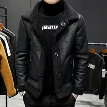 

2021 Brand clothing Men winter keep warm Woolen Coats Men's granular woollen cloth Double sided Woolen Jackets Plus size S-4XL