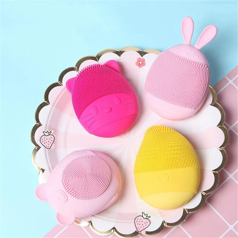 

Mini USB&Battery Electric Face Facial Cleansing Brush Foreoing Silicone Sonic Cleaner Deep Pore Cleaning Waterproof Skin Massage